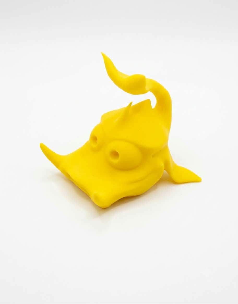 Gelber Dämon Handyhalter – 3D Druck Tischständer | Nitroera