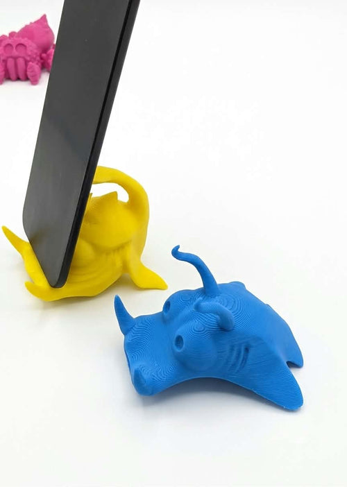 Blauer Dämon Handyhalter – 3D Druck Tischständer | Nitroera